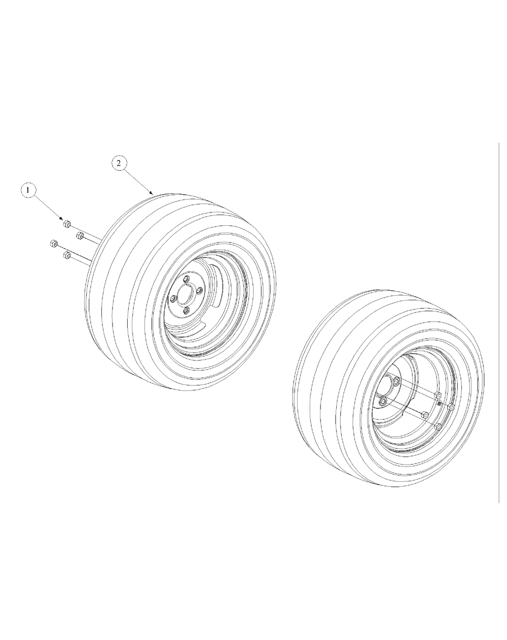Wheel Assembly Diagram and Parts List for M48-KWS 53AB5D4M150-17-HP Cub Cadet Lawn Tractor